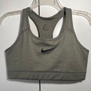 Nike Women's Large Dri-Fit Racerback Athletic Active Sports Bra Gray NO PADS